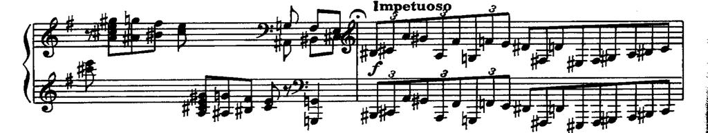Example 2.13. Third Sonata, Mvt.3, Non-thematic material mm. 171-174 Feinberg s sonatas, unlike Scriabin s do not specifically utilize extra-musical ideas.