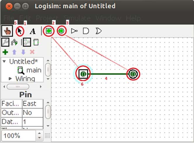 36 DIGITAL CIRCUIT PROJECTS turns a light on/off. The following list is a step-by-step guide to creating this circuit in Logisim.