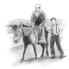 Here is a fable. Read the fable. Then do Numbers 15 and 16. The Old Man and the Donkey An old man and his young son were driving a donkey before them to sell in the market.