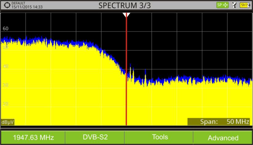 4.8 Satellite Identifier The spectrum analyser makes easier the fieldwork for engineers when working with SNG mobile units and VSAT communications, since it allows adjusting transmission-reception