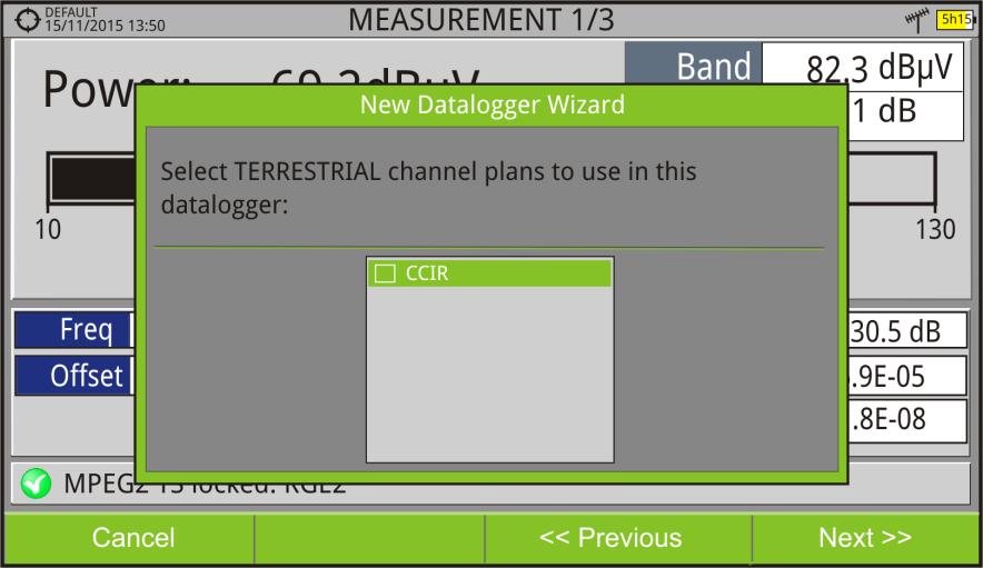 Next, the user can select the terrestrial and/or satellite channel plan to use in