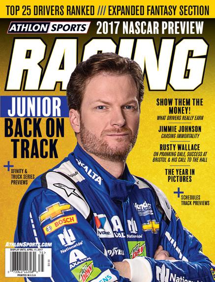 2017 RATES 2018 ATHLON SPORTS RACING Go behind the scenes of NASCAR s three national touring series with in-depth interviews, hard-hitting features, track profiles and previews, and rankings of each