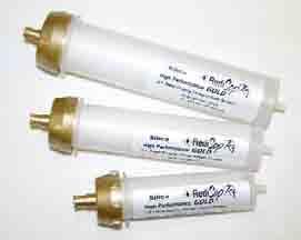 Our newest columns, RediSep Rf Gold columns, are available in silica gel,, Aq, Amine, Cyano or Diol.