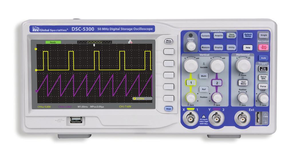 DSC-5300 50 MHz Digital Storage Oscilloscope Applications The DSC-5300 Series Signal Generators are ideally suited for applications where value and quality are equally important such as for: