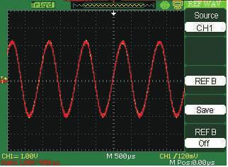 2.6.4 Using Ref The reference control saves waveforms to a nonvolatile waveform memory. The reference function becomes available after a waveform has been saved.