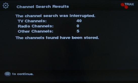 6 Start searching for channels The search may take several minutes.