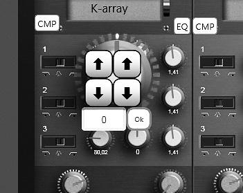 Precise setting view Double Click on the knobs to open a small interface dedicated to the precise setting of the corresponding knob value. To close the Precise Setting View click on the OK Button (6).