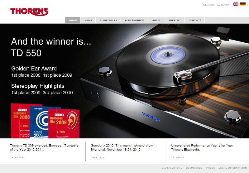 Our Website (1 / 3) NEWS + Events OUR PRODUCTS Support Contact (Turntables, Electronics,