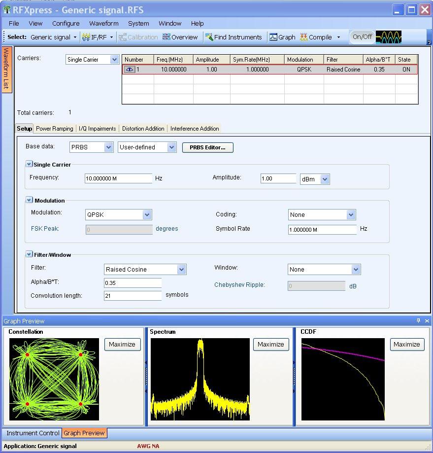Data Sheet Additional Software Application Tools Extending Waveform Generation RFXpress (RFX100) RFXpress is a software package that synthesizes digitally modulated baseband, IF, and RF signals.