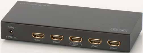HDMI Splitter 4K HDMI Splitter, 1x4 Experience your media content on up to four monitors, televisions, or projectors simultaneously in 4K UHD resolution!