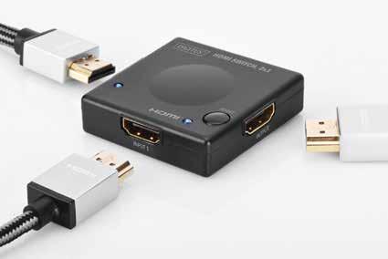 5 cm Weight: 30 g Color: black 374923 / DS-45302 Automatic HDMI Switch, 2 Port HDMI Switch, 3 Port Convenient switching between different HDMI sources without cable clutter Select one HDMI video