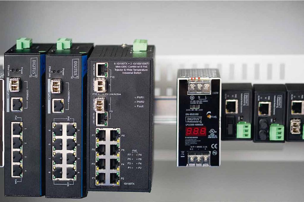 V-36 VAC, 12 V-60 VDC Power consumption: 1,44 W Dimensions (L x W x H): 59 mm x 36 mm x 49 mm DIN rail and wall mount design Extended operating temperature range, -40 C ~ +75