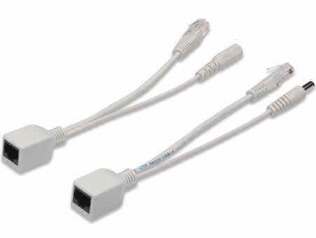 5mm DC plugs Connection speed: 10/100 Mbit/s PVC coating RJ45 plug Assignment: 1/2/3/6 for data