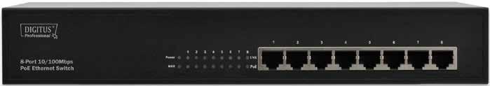 The switch doesn t need a configuration so a fast and seamless integration into your network is guaranteed. 8-Port 10/100BaseTX with 8-Port power output 48 V/DC, max. 15.