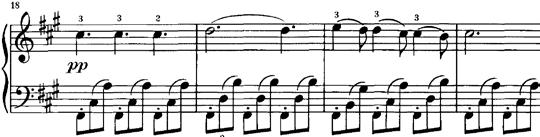 5-8: It then modulates to D-flat major.