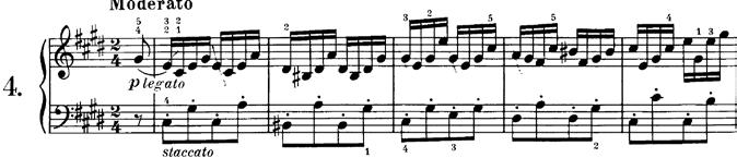 Number 3 in F minor This piece, the most famous of them all, is one of the earliest and was composed, as remarked above, in 1823. It is in A-B-A' form with a coda.