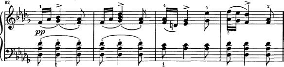 The permanent accompaniment of eighths runs through the entire piece, and is even emphasized by Schubert in the first two introductory bars.