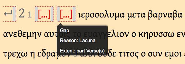 It is important to ensure that the part word tag is added without a space between it and the extant part of the word: Here we have three gap tags in total, one