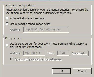 Step 7: The Local Area Network (LAN) Setting dialog box appears, In the Proxy Server area, cancel the Use a proxy