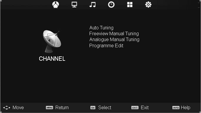TV Menu Operation CHANNEL MENU AV To access this menu, press [MENU] button on the remote control.