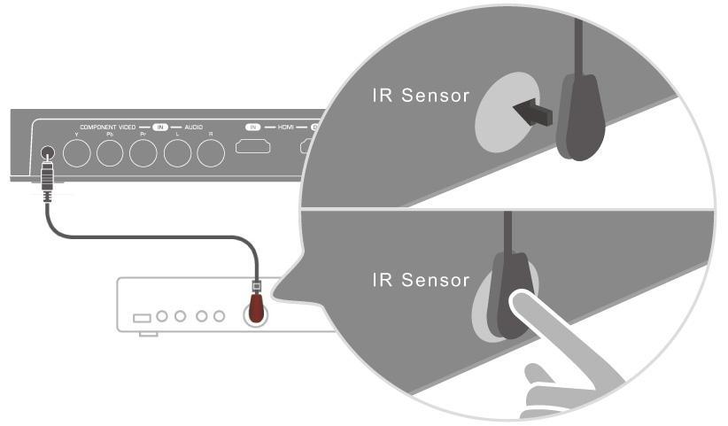 The location of IR sensor window on STB varies. To find the exact location of the IR sensor, refer to the guide that comes with your STB. Step 4 Powering on Your STB Power on your STB.