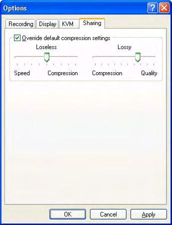 16. Web Broadcasting Changing web broadcasting compression and performance Figure 32:Web broadcasting compression options Lossless compression Lossy compression Lossless compression compresses the