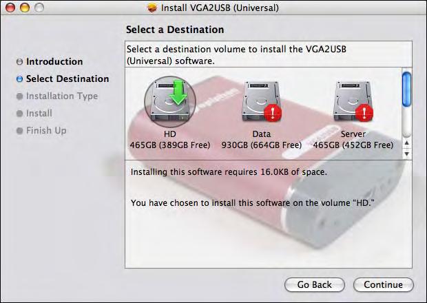 4. Installing the Mac OS X VGA2USB/DVI2USB drivers and application 5 Connect your Frame Grabber, refer to the appropriate section: 5.