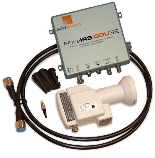 SAT FIBRE OPTICS Optical tranmission technology - the SAT-TV coverage of tomorrow FIBRE INTEGRATED RECEPTION SYSTEM Fully weatherproof, the ODU32 is designed for mounting at the antenna location.