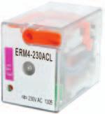 contact«) and ERM4 (4 pole CO»change over contact«) AC and DC coils (12, 24V), 230V AC only