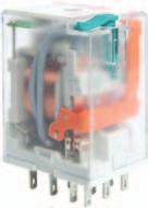 Electromagnetic Plugin Relays with Mechanical Indication and Lockable Test Button Type Code Uc rated coil voltage No.