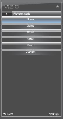 Picture Menu This menu provides the options to customize your preferences on the looks and feel of the content of the signal being viewed.