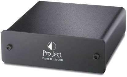 Pro-Ject Phono Box II USB MM/MC Phono Pre-amplifier with A/D converter and USB output Optimal channel separation through dual-mono circuitry Special low-noise ICs used Amplification and RIAA
