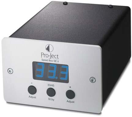Pro-Ject Speed Box SE II Electronically regulated speed change unit for Turntables Quartz-generated high precision electronic speed regulation Voltage regulation function Mains filter with