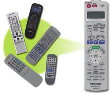 The PT- has an elegant solution to this problem. It comes with a learning remote control that can memorize the functions of multiple home cinema components.