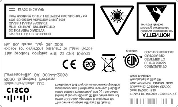 Laser Warning Labels Laser Warning Labels The following labels are located on the Prisma D-PON optical network