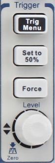 Figure 3.20 Trigger Controls TRIG MENU Button: Press the TRIG MENU Button to display the Trigger Menu.