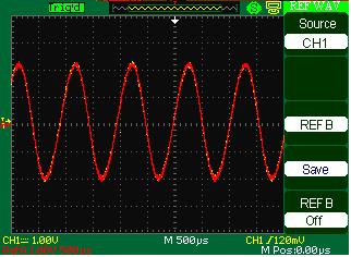 Using REF The reference control saves waveforms to a nonvolatile waveform memory. The reference function becomes available after a waveform has been saved.