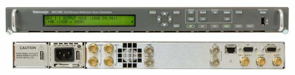 Multiformat Reference Sync Generator SPG700 Datasheet Key features Multiple independent black burst and HD tri-level sync outputs provide all the video reference signals, while DARS and 48 khz word