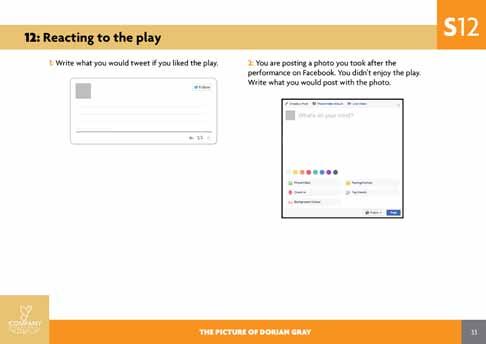 TEACHER S GUIDE After the performance 12: Reacting to the play LESSON AIMS SKILLS OPPORTUNITIES: Writing a tweet, a Facebook post and a blog post.