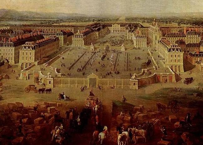 The Castle of Versailles, by Pierre-Denis Martin, 1722. Palace at Versailles Built by Louis XIV -1682 The Palace at Versailles in France was begun by Louis XIV in 1682.
