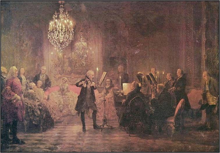 The Flute Concert of Sanssoucci, by Menzel, 1850-52.