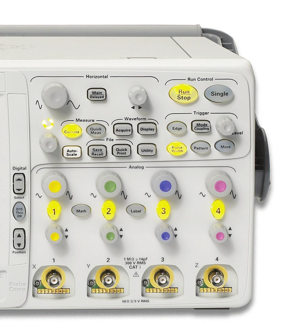 13 Keysight 6000 Series Oscilloscopes - Data Sheet Built-in storage compartment allows you to store probes and power cord for easy access and transportation.
