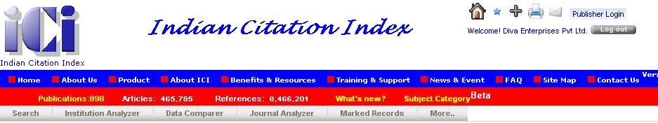 5 Advanced search 12 RII (IF) 6 Institution Analyzer Source: www.indian citation index.com 13 H-Index 3.