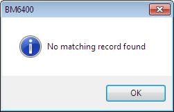 If the identification process was unsuccessful and no existing record is identified the following dialog is presented.