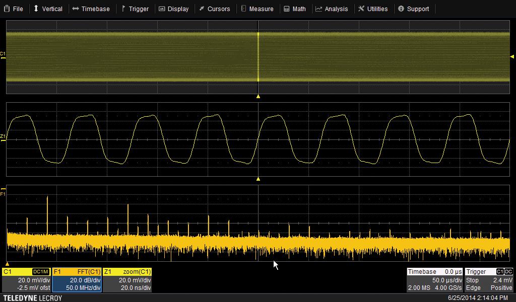 POWERFUL, DEEP TOOLBOX Advanced Math Capabilities A deep set of 20 math functions provide quick insight into waveforms Dedicated Grid for Math Traces Any Channel, Measurement, or Analysis Package can