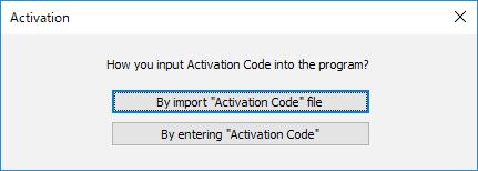 Activation Perform the computer activation 2) Select the activation code file (default file name: ACTIVE.LST) downloaded from PASS.