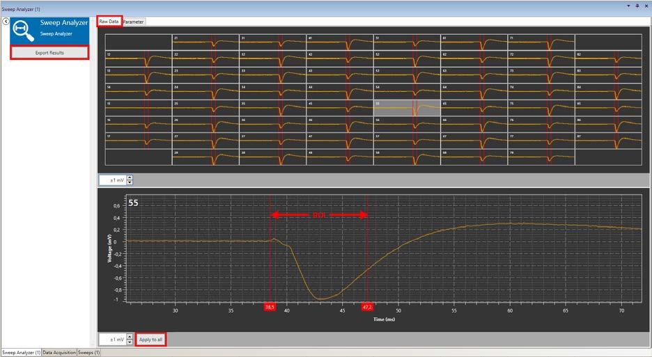 5.14 Sweep Analyzer 5.14.1 Description and Purpose The Sweep Analyzer instrument can analyze the sweep data generated by the Sweeps tool.