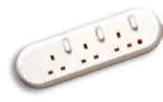 edge with neon, each socket individually switched, white 9393 3 gang