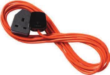 plug and socket, orange cable before 13 Amp 2 Gang