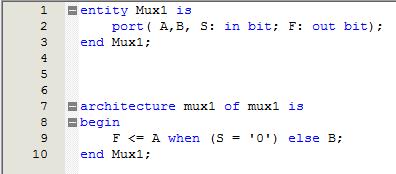 Callahan 7 Figure 5: This figure shows the VHDL code for a single multiplexer.